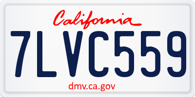 CA license plate 7LVC559