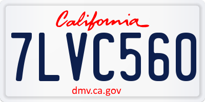 CA license plate 7LVC560