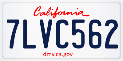 CA license plate 7LVC562