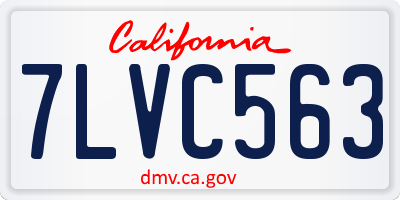 CA license plate 7LVC563
