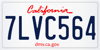 CA license plate 7LVC564
