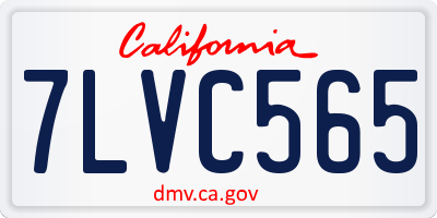 CA license plate 7LVC565