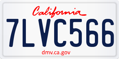 CA license plate 7LVC566
