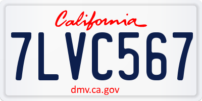 CA license plate 7LVC567