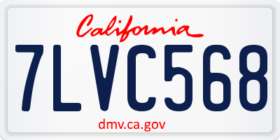 CA license plate 7LVC568