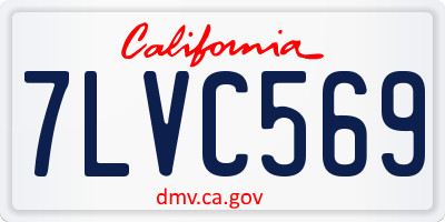 CA license plate 7LVC569