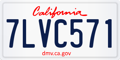 CA license plate 7LVC571
