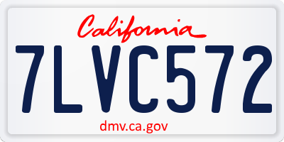 CA license plate 7LVC572
