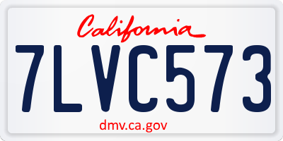 CA license plate 7LVC573