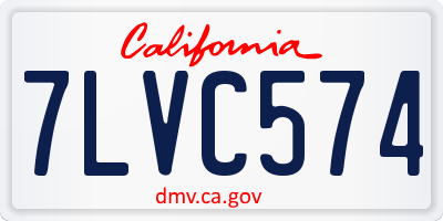 CA license plate 7LVC574