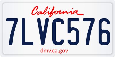 CA license plate 7LVC576