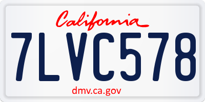 CA license plate 7LVC578