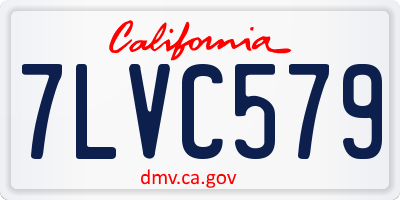 CA license plate 7LVC579