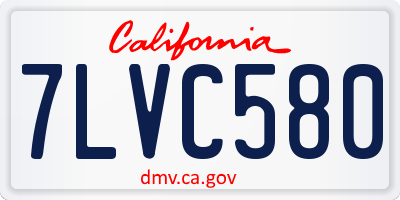 CA license plate 7LVC580