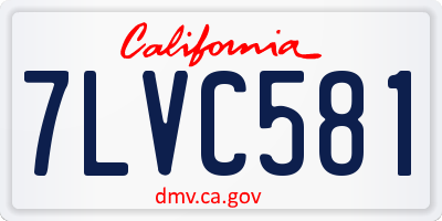 CA license plate 7LVC581