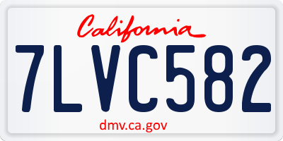 CA license plate 7LVC582