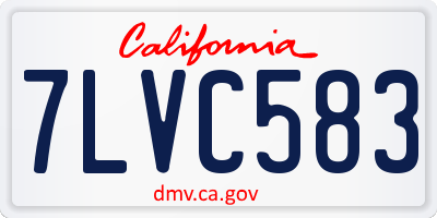 CA license plate 7LVC583