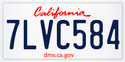 CA license plate 7LVC584
