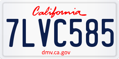 CA license plate 7LVC585