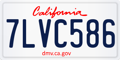 CA license plate 7LVC586