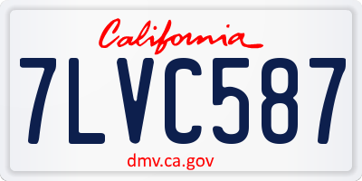 CA license plate 7LVC587