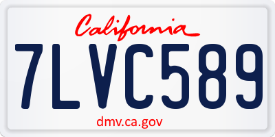 CA license plate 7LVC589