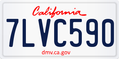 CA license plate 7LVC590