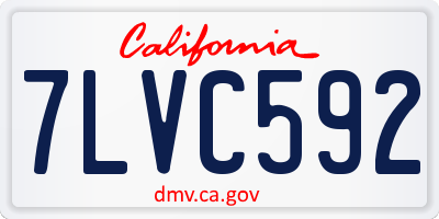 CA license plate 7LVC592