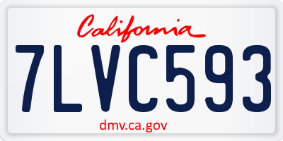 CA license plate 7LVC593