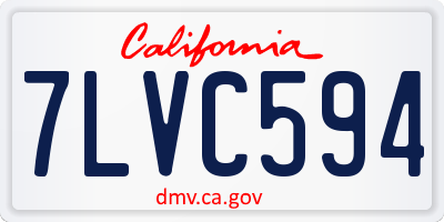 CA license plate 7LVC594