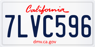 CA license plate 7LVC596