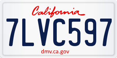 CA license plate 7LVC597