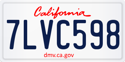 CA license plate 7LVC598