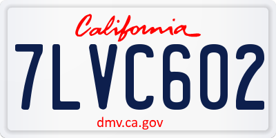 CA license plate 7LVC602
