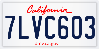 CA license plate 7LVC603