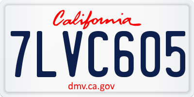 CA license plate 7LVC605