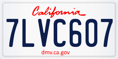 CA license plate 7LVC607