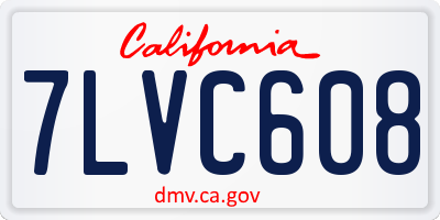CA license plate 7LVC608