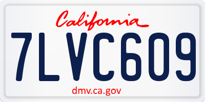 CA license plate 7LVC609
