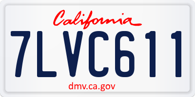 CA license plate 7LVC611