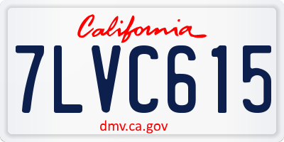 CA license plate 7LVC615