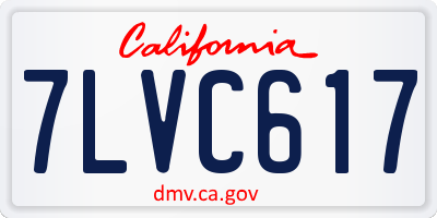 CA license plate 7LVC617