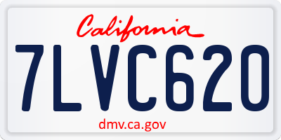 CA license plate 7LVC620