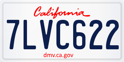 CA license plate 7LVC622