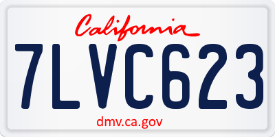CA license plate 7LVC623