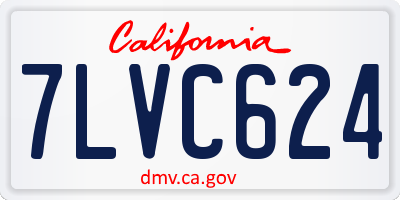 CA license plate 7LVC624
