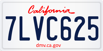 CA license plate 7LVC625