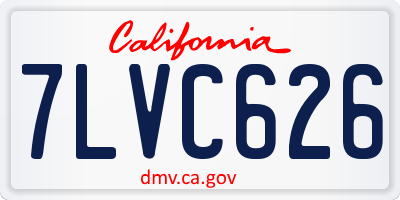 CA license plate 7LVC626