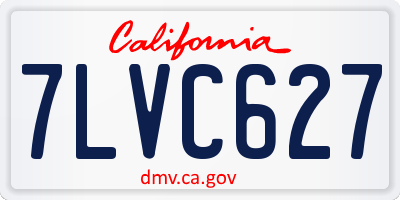 CA license plate 7LVC627