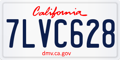 CA license plate 7LVC628